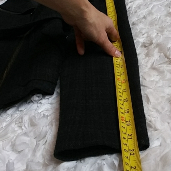 Halogen moto style wool blend coat plated belted plaid size XS gray blazer - Picture 5 of 9